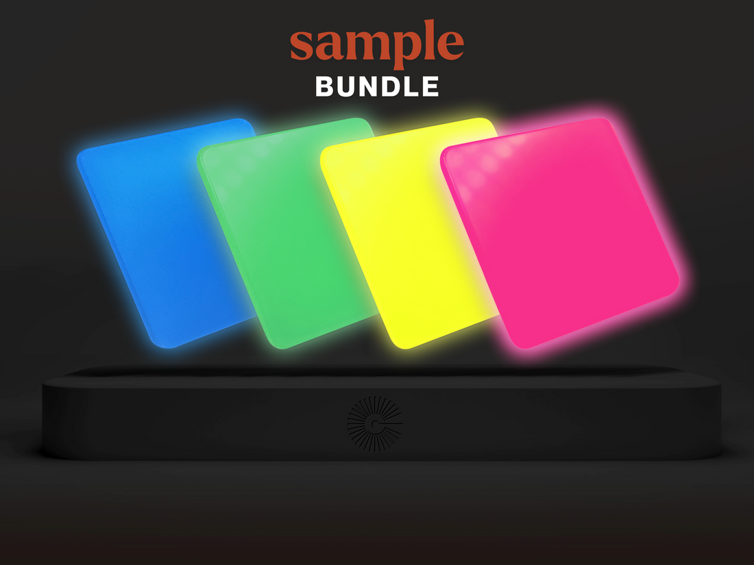 2&quot;x2&quot; Sample Bundle - (x4) Glow in the Dark Acrylics